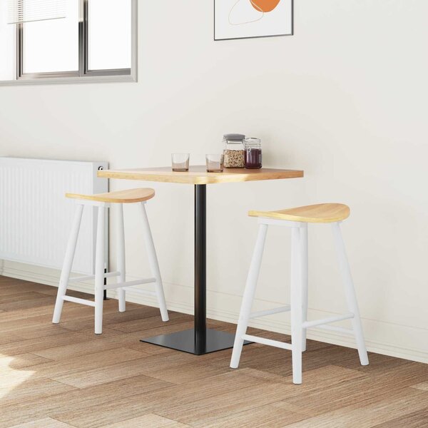 VidaXL Étkező Székek 2 db Tömör Gumi Fa Fehér 46 x 37 x 63 cm