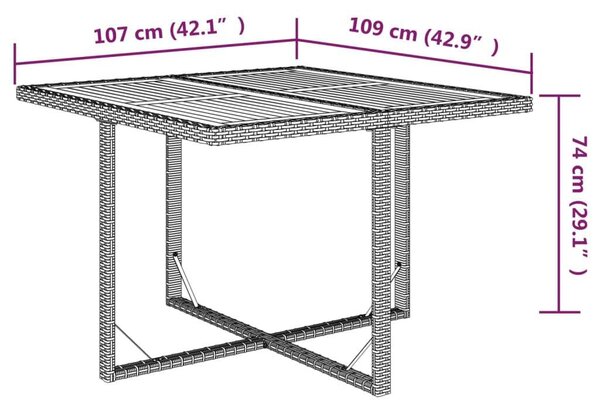 VidaXL Kerti Étkezőgarnitúra - Polyrattan - 9 részes - Bézs