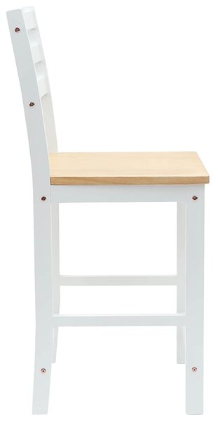 VidaXL Étkező Székek 2 pcs Tömör Gumi Fa Fehér 40 x 47,5 x 99,5 cm