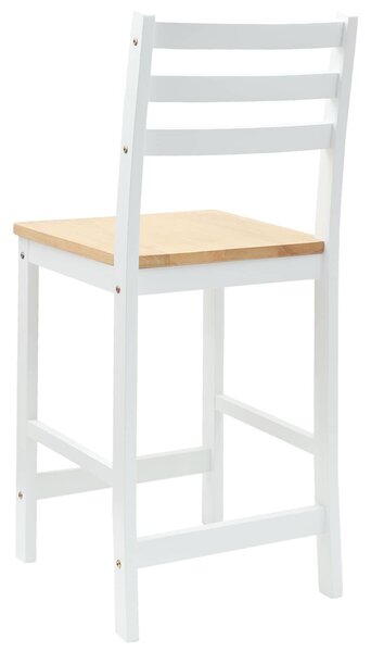 VidaXL Étkező Székek 2 pcs Tömör Gumi Fa Fehér 40 x 47,5 x 99,5 cm