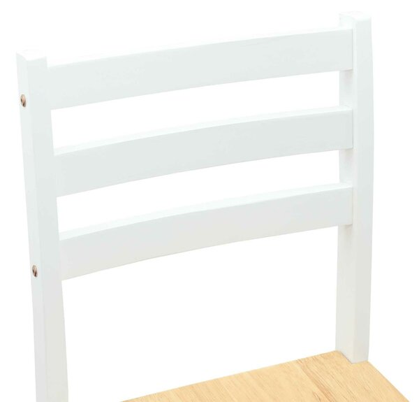 VidaXL Étkező Székek 2 pcs Tömör Gumi Fa Fehér 40 x 47,5 x 99,5 cm