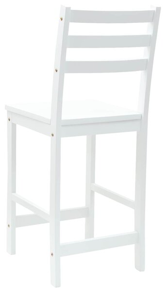VidaXL Étkező Székek 2 pcs Fehér 40 x 47,5 x 99,5 cm Tömör Gumi Fa
