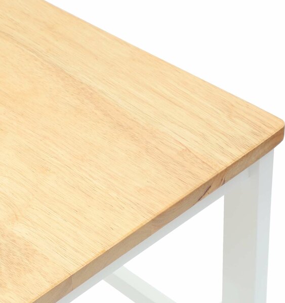 VidaXL Étkező Székek 2 pcs Tömör Gumi Fa Fehér 40 x 47,5 x 99,5 cm