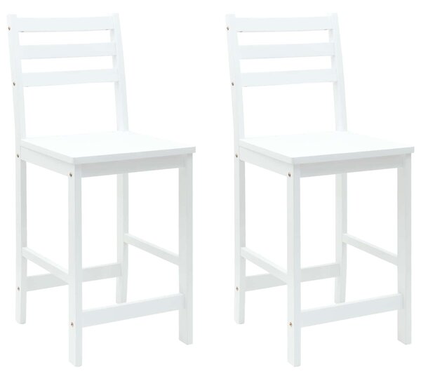 VidaXL Étkező Székek 2 pcs Fehér 40 x 47,5 x 99,5 cm Tömör Gumi Fa