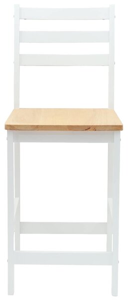 VidaXL Étkező Székek 2 pcs Tömör Gumi Fa Fehér 40 x 47,5 x 99,5 cm