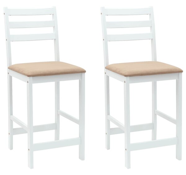 VidaXL Étkező Székek 2 pcs Fehér 40 x 47,5 x 99,5 cm Tömör Gumi Fa