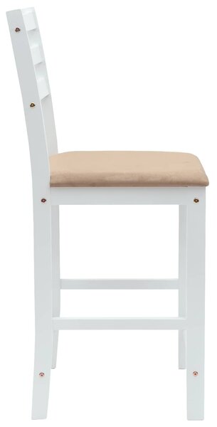 VidaXL Étkező Székek 2 pcs Fehér 40 x 47,5 x 99,5 cm Tömör Gumi Fa