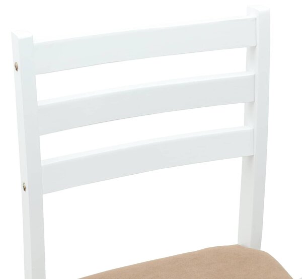 VidaXL Étkező Székek 2 pcs Fehér 40 x 47,5 x 99,5 cm Tömör Gumi Fa