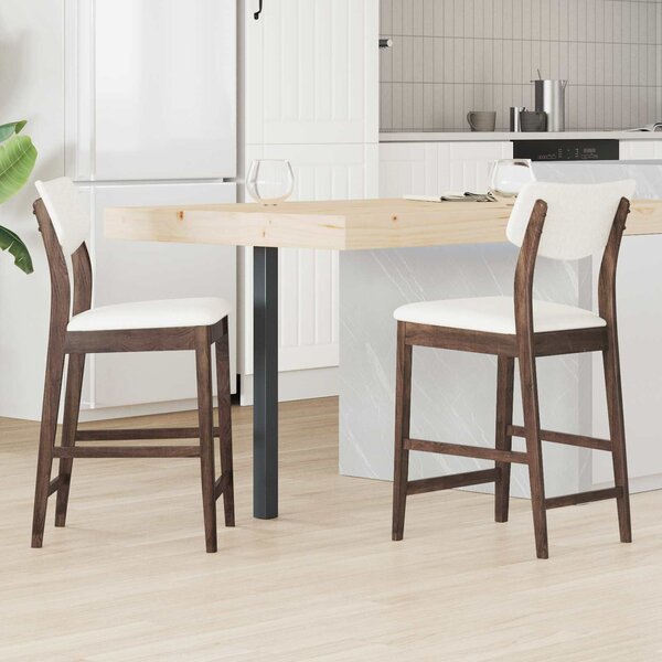 VidaXL Étkező Székek 2 pcs Világos Barna 48 x 49 x 95 cm Tömör Gumi Fa