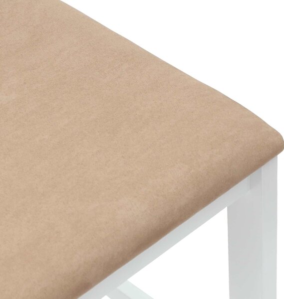 VidaXL Étkező Székek 2 pcs Fehér 40 x 47,5 x 99,5 cm Tömör Gumi Fa