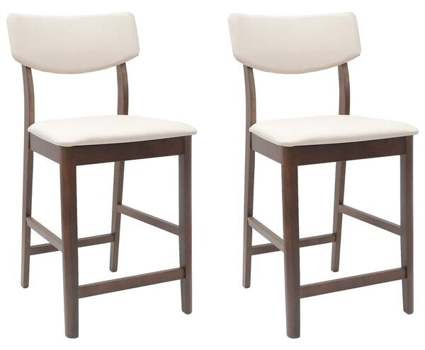 VidaXL Étkező Székek 2 pcs Világos Barna 48 x 49 x 95 cm Tömör Gumi Fa