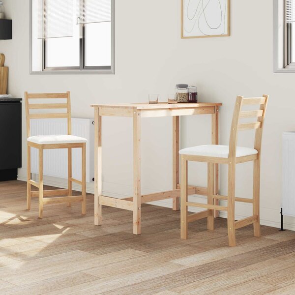 VidaXL Étkező Székek 2 pcs Természetes 40 x 47,5 x 99,5 cm