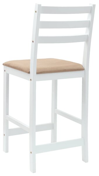 VidaXL Étkező Székek 2 pcs Fehér 40 x 47,5 x 99,5 cm Tömör Gumi Fa