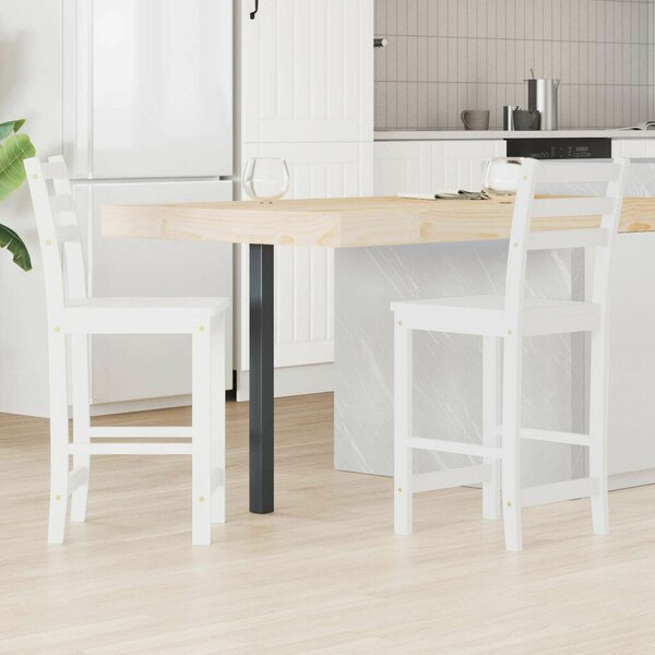 VidaXL Étkező Székek 2 pcs Fehér 40 x 47,5 x 99,5 cm Tömör Gumi Fa