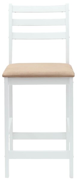 VidaXL Étkező Székek 2 pcs Fehér 40 x 47,5 x 99,5 cm Tömör Gumi Fa