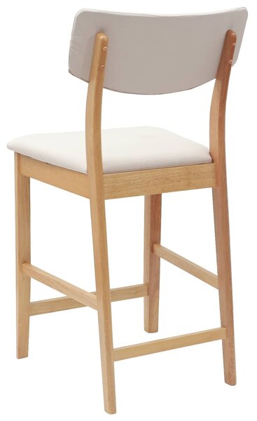 VidaXL Étkező Székek 2 pcs Természetes 48 x 49 x 95 cm Tömör Gumi Fa