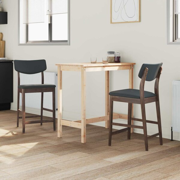 VidaXL Étkező Székek 2 pcs Világos Barna 48 x 49 x 95 cm Tömör Gumi Fa