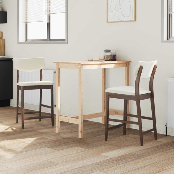 VidaXL Étkező Székek 2 pcs Világos Barna 48 x 49 x 95 cm Tömör Gumi Fa