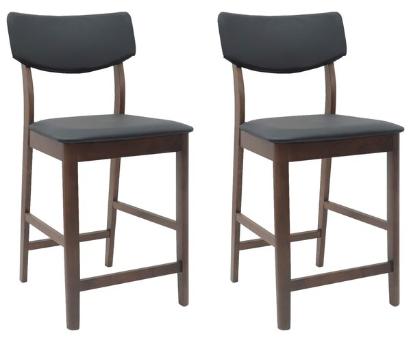 VidaXL Étkező Székek 2 pcs Világos Barna 48 x 49 x 95 cm Tömör Gumi Fa