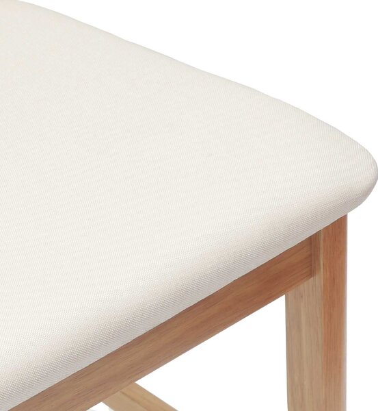VidaXL Étkező Székek 2 pcs Természetes 48 x 49 x 95 cm Tömör Gumi Fa
