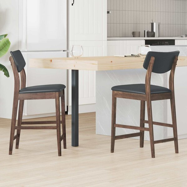 VidaXL Étkező Székek 2 pcs Világos Barna 48 x 49 x 95 cm Tömör Gumi Fa