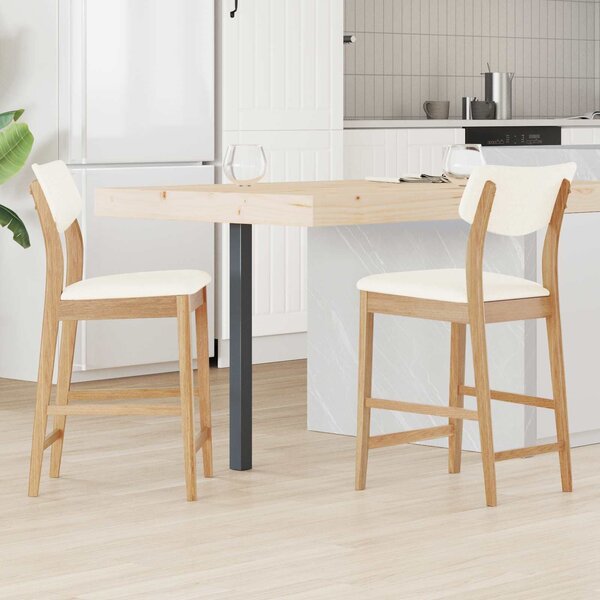 VidaXL Étkező Székek 2 pcs Természetes 48 x 49 x 95 cm Tömör Gumi Fa