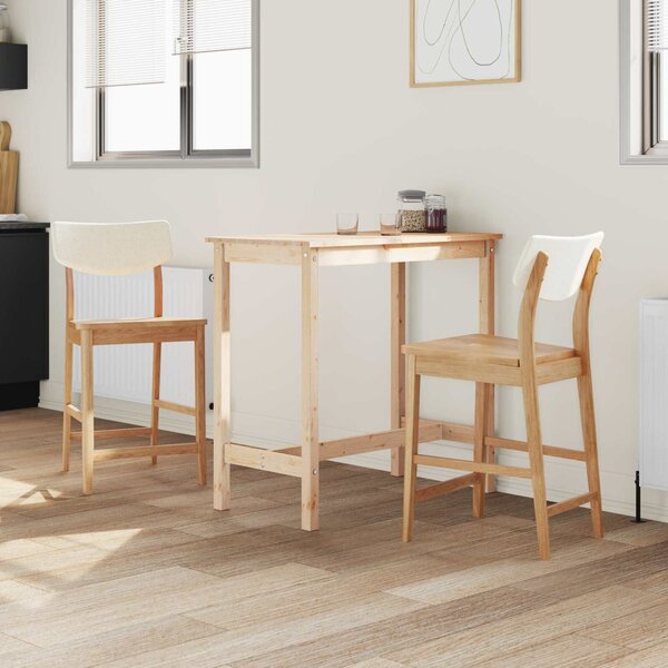 VidaXL Étkező Székek 2 pcs Természetes 48 x 49 x 95 cm Tömör Gumi Fa