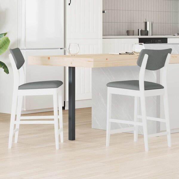 VidaXL Étkező Székek 2 pcs Fehér 48 x 49 x 95 cm Tömör Gumi Fa
