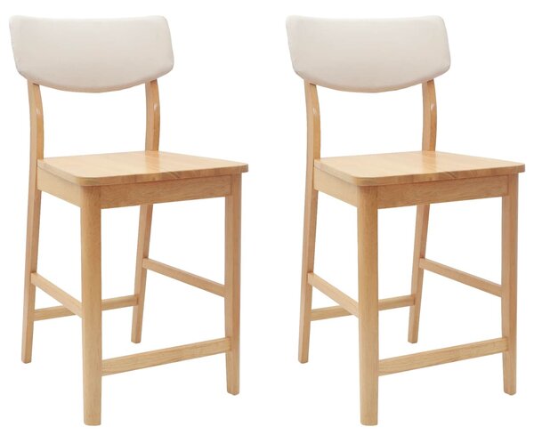 VidaXL Étkező Székek 2 pcs Természetes 48 x 49 x 95 cm Tömör Gumi Fa