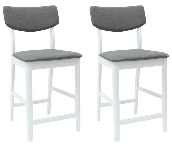VidaXL Étkező Székek 2 pcs Fehér 48 x 49 x 95 cm Tömör Gumi Fa