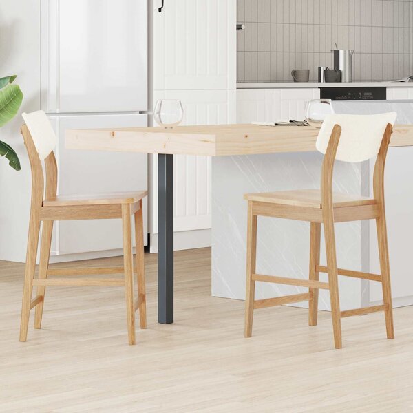 VidaXL Étkező Székek 2 pcs Természetes 48 x 49 x 95 cm Tömör Gumi Fa