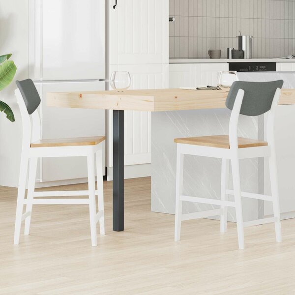 VidaXL Étkező Székek 2 pcs Fehér 48 x 49 x 95 cm Tömör Gumi Fa