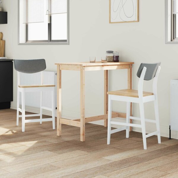 VidaXL Étkező Székek 2 pcs Fehér 48 x 49 x 95 cm Tömör Gumi Fa