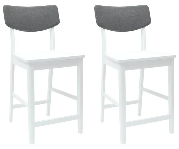 VidaXL Étkező Székek 2 pcs Fehér 48 x 49 x 95 cm Tömör Gumi Fa