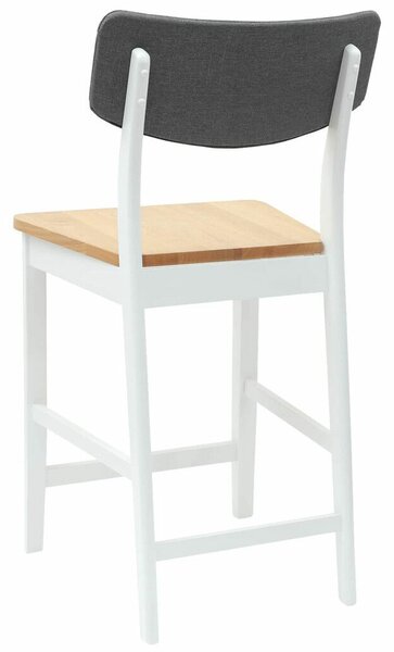 VidaXL Étkező Székek 2 pcs Fehér 48 x 49 x 95 cm Tömör Gumi Fa