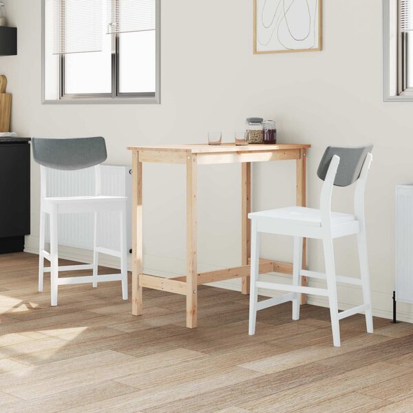 VidaXL Étkező Székek 2 pcs Fehér 48 x 49 x 95 cm Tömör Gumi Fa