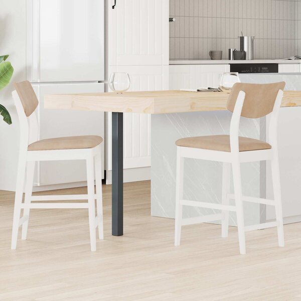 VidaXL Étkező Székek 2 pcs Fehér 48 x 49 x 95 cm Tömör Gumi Fa