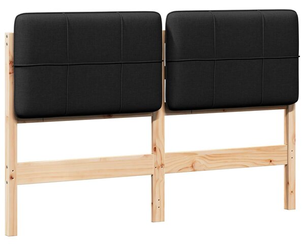 VidaXL Kárpitozott fejtámla Barna és fekete 150 cm Tömör fenyőfa