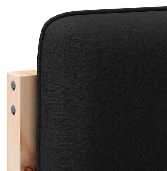 VidaXL Kárpitozott fejtámla Barna és fekete 150 cm Tömör fenyőfa