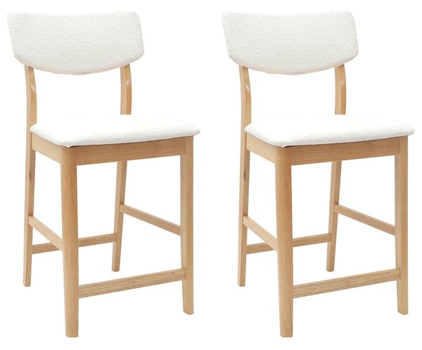 VidaXL Étkező Székek 2 pcs Természetes 48 x 49 x 95 cm Tömör Gumi Fa