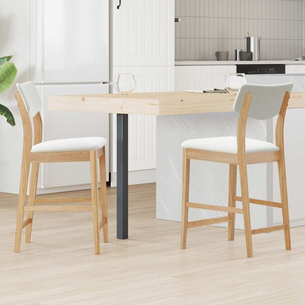 VidaXL Étkező Székek 2 pcs Természetes 48 x 49 x 95 cm Tömör Gumi Fa