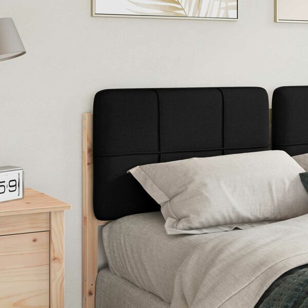 VidaXL Kárpitozott fejtámla Barna és fekete 150 cm Tömör fenyőfa