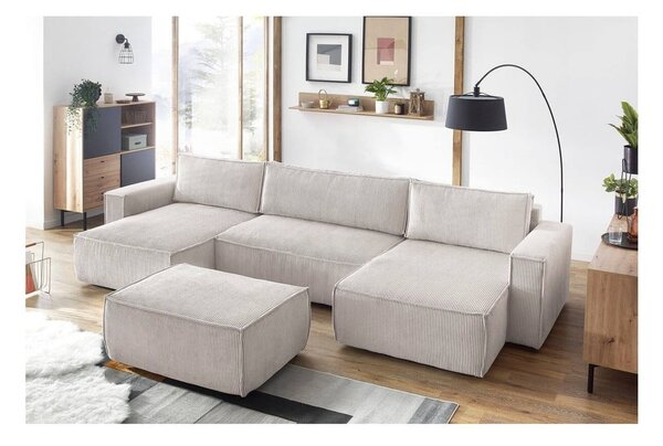Bézs kordbársony puff Nihad – Bobochic Paris