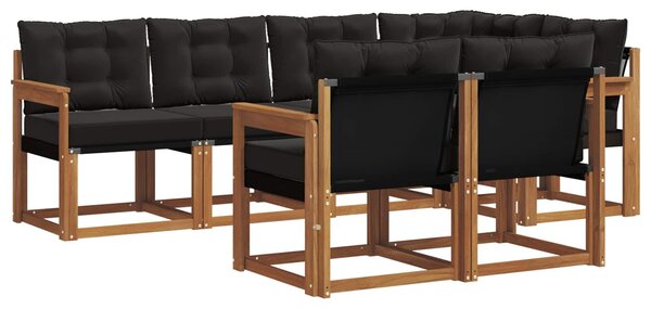 VidaXL Kültéri kanapé szett párnával 7 pcs Természetes és fekete