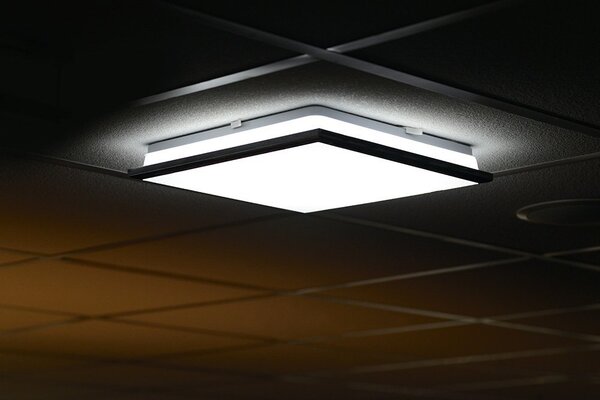 Sapho Sapho, EZÜST LED mennyezeti lámpa 28x28cm, 10W, 230V, 3000K/4000K/6500K, IP44, króm, AU478