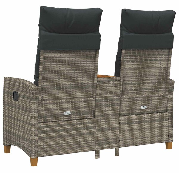 VidaXL Dönthető pad asztallal Szürke és sötétszürke 126 x 65 x 112 cm