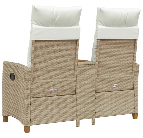 VidaXL Dönthető pad asztallal Beige és Krémszínű 126 x 65 x 112 cm