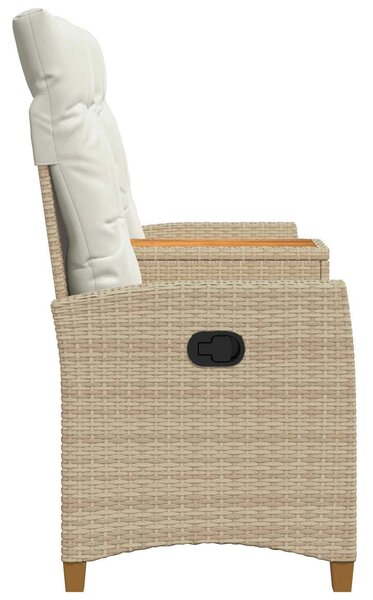 VidaXL Dönthető pad asztallal Beige és Krémszínű 126 x 65 x 112 cm