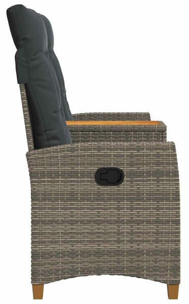 VidaXL Dönthető pad asztallal Szürke és sötétszürke 126 x 65 x 112 cm
