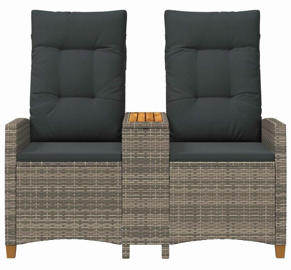 VidaXL Dönthető pad asztallal Szürke és sötétszürke 126 x 65 x 112 cm